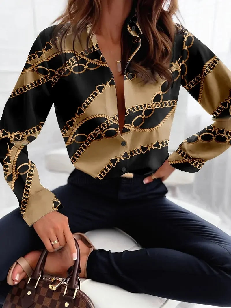 3D Chain Print Luxury Shirt