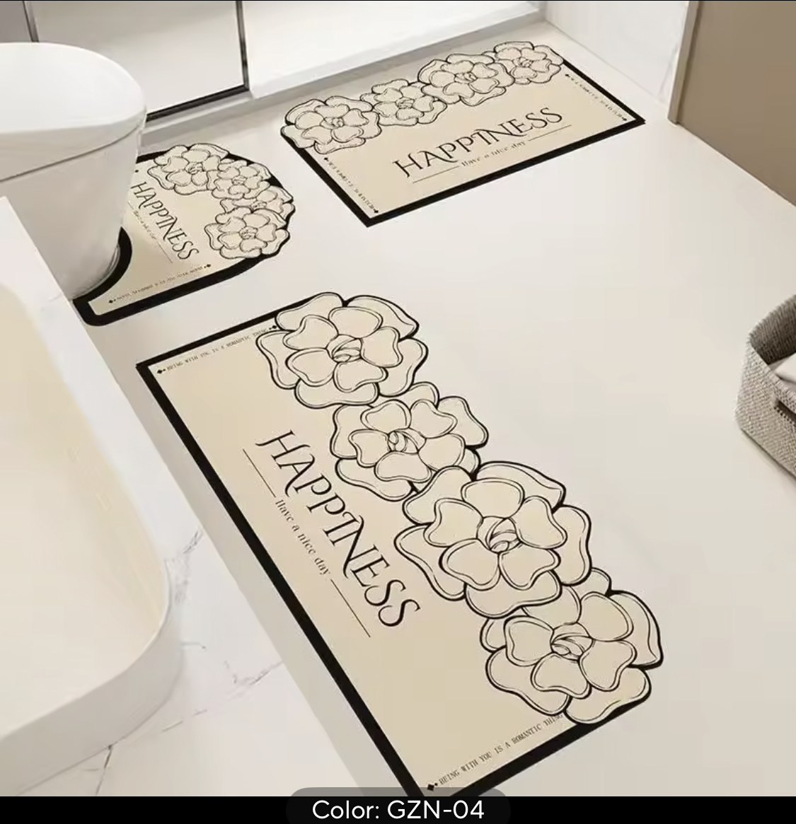 Luxe Diatomite 3-PC Bathroom Floor Mat Set Quick Dry & Non-Slip