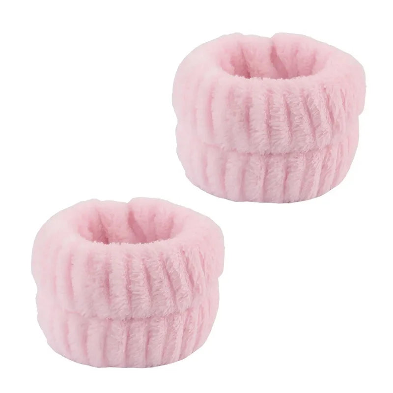 Women's Bow Headband & Wristband Set – Soft Elastic Towel Material for Face Washing, Makeup, Skincare, Yoga & Shower Use