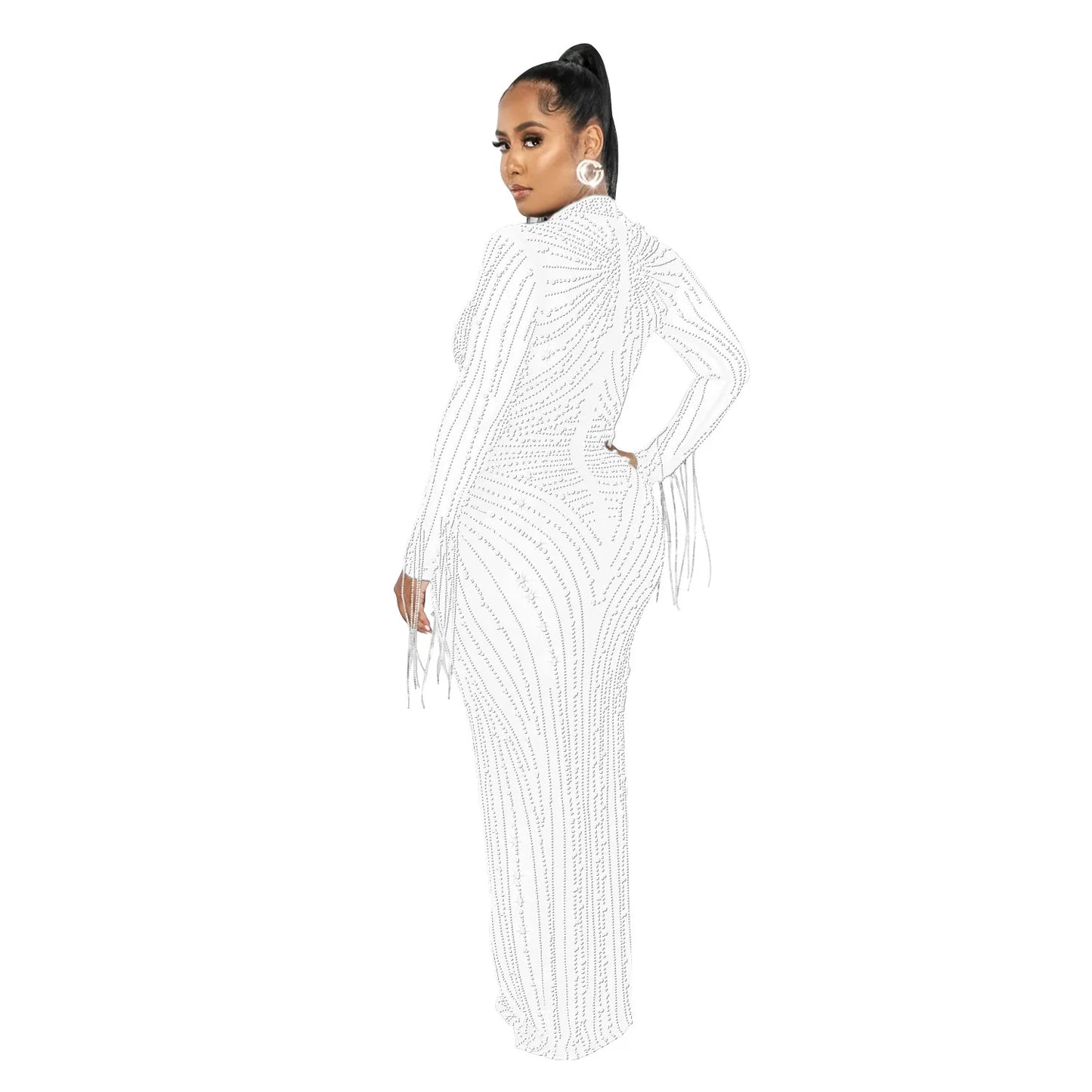 Sparkly Rhinestone Transparent Long party dress
