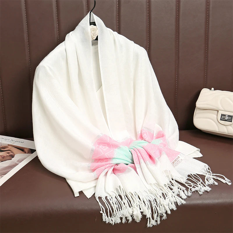 2025 Luxury Thick Cashmere Scarf for Women – Printed Pashmina Wrap, Travel Poncho & Warm Winter Shawl
