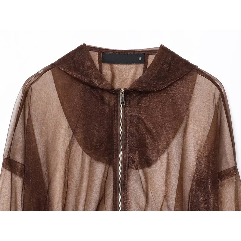 Chic Sheer Zip-Up Jacket