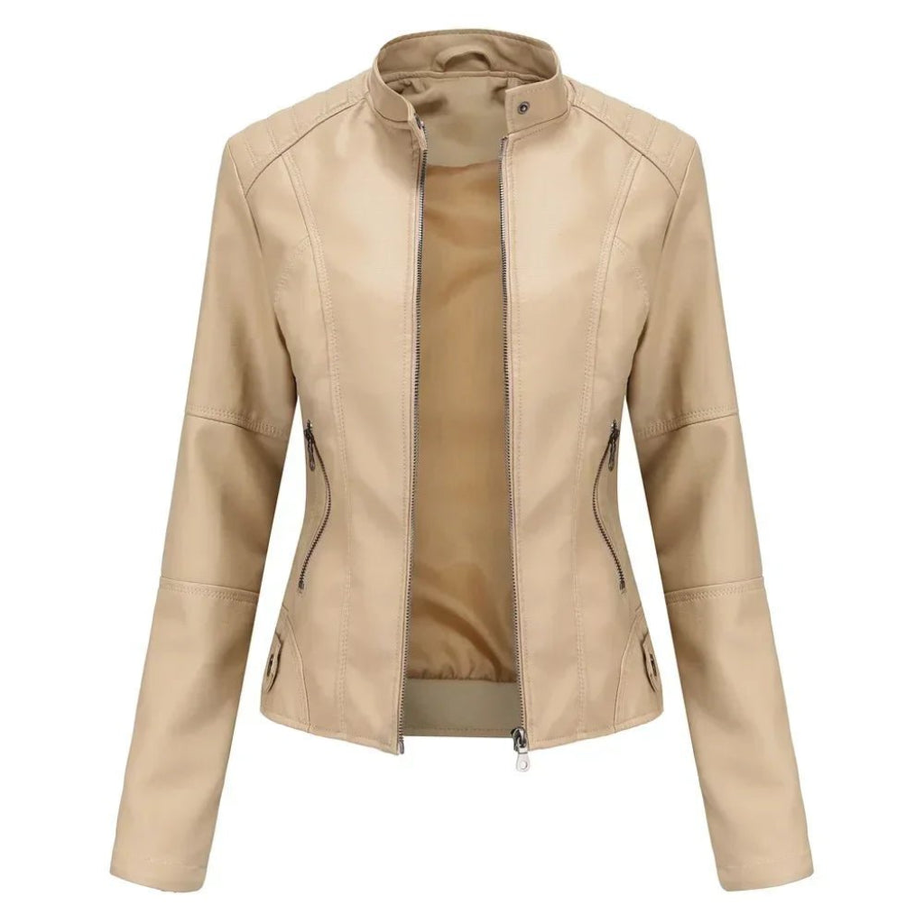 Faux Leather Moto Jacket Women