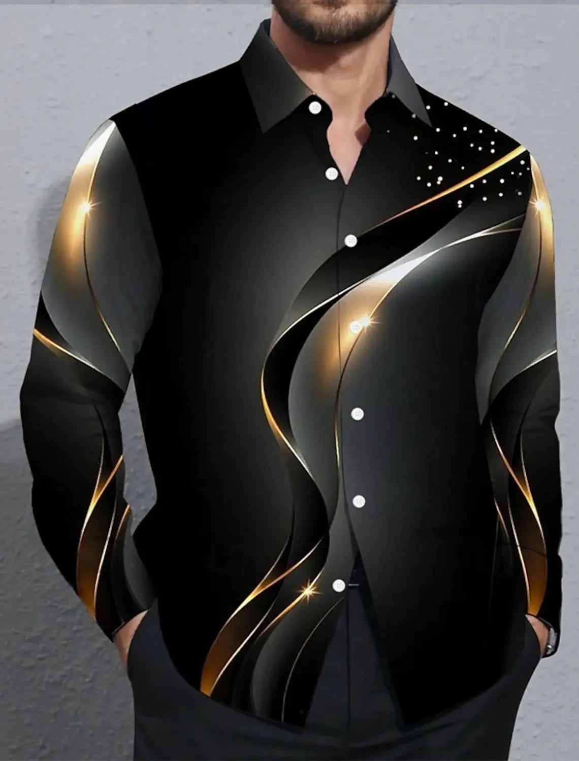 Gradient Wave Print Shirt