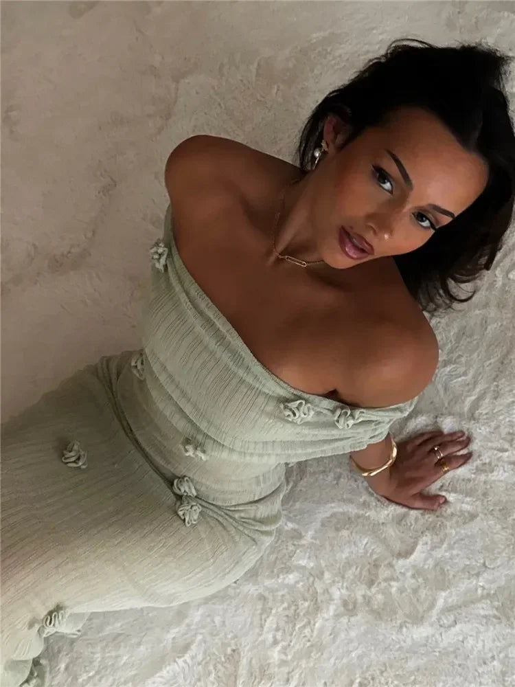 Luxury 3D Floral Maxi Dress