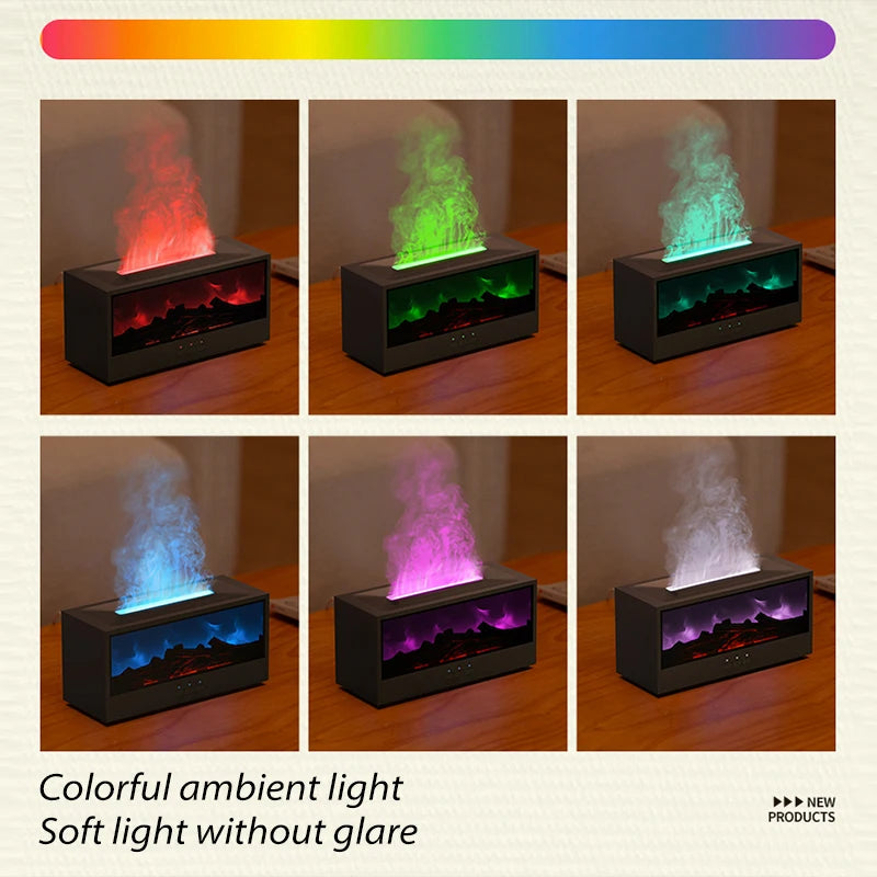 150ml Simulated Fireplace Aroma Diffuser – Ultrasonic Humidifier with Remote
