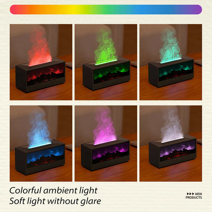 150ml Simulated Fireplace Aroma Diffuser – Ultrasonic Humidifier with Remote