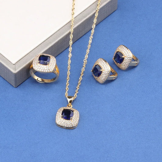 18K Gold Bridal Jewelry Set