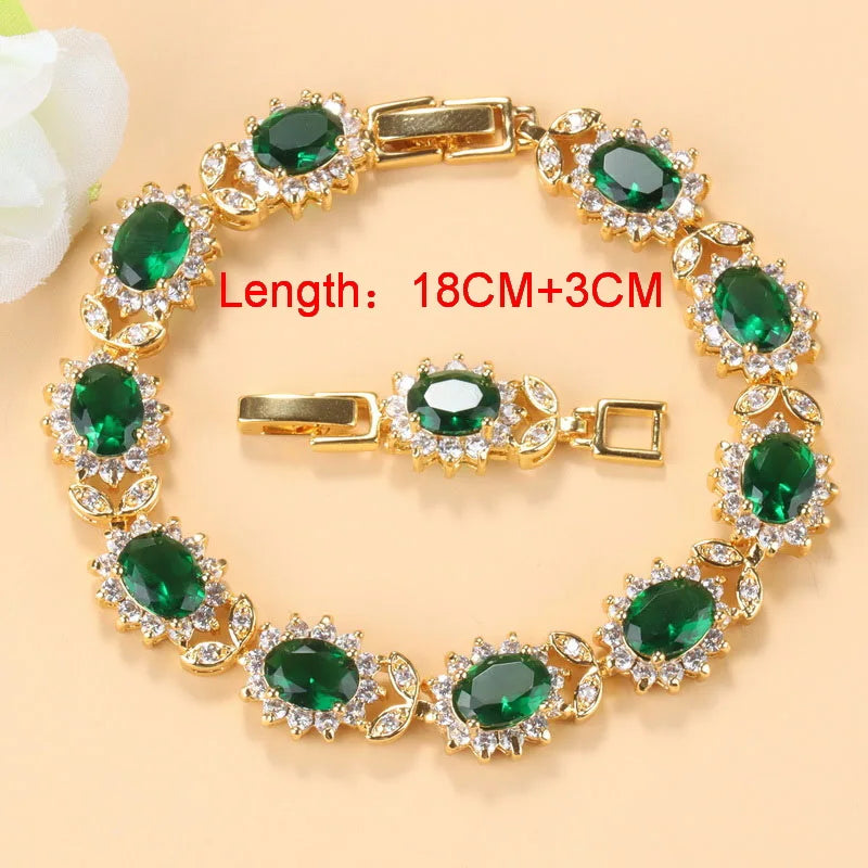 18K Gold Sunflower Bridal Jewelry Set