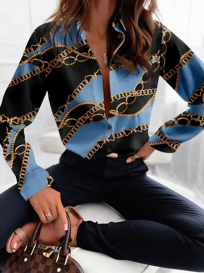 3D Chain Print Luxury Shirt