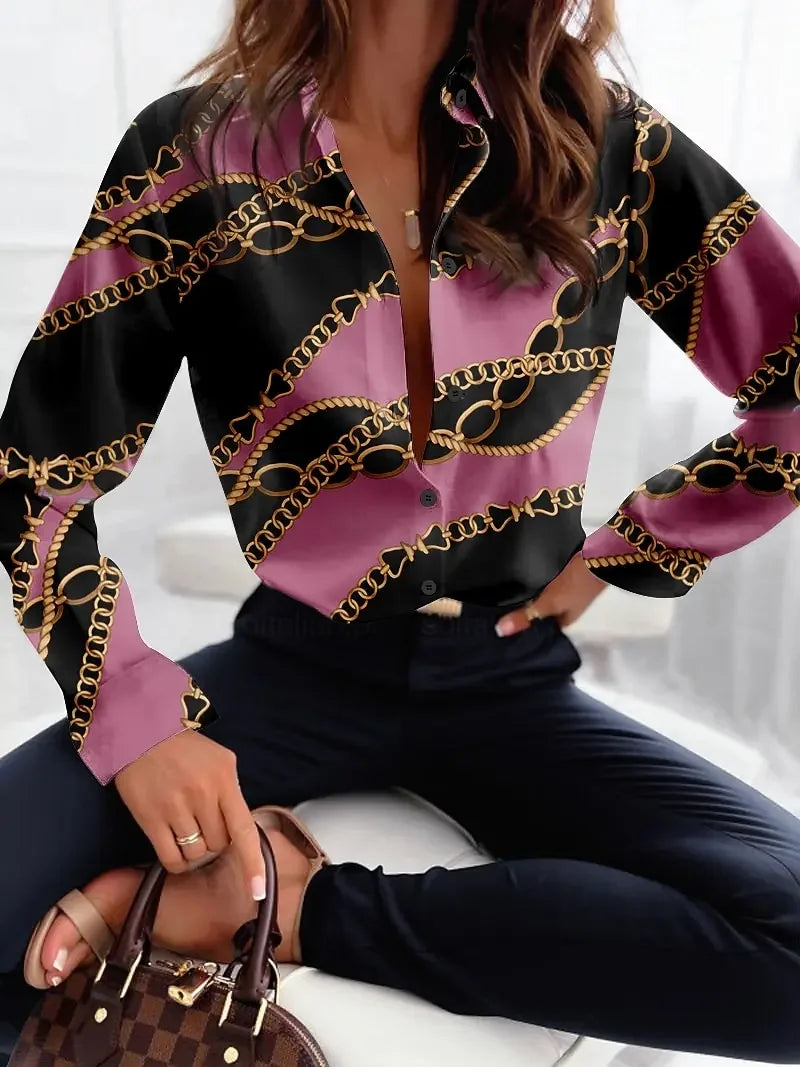 3D Chain Print Luxury Shirt
