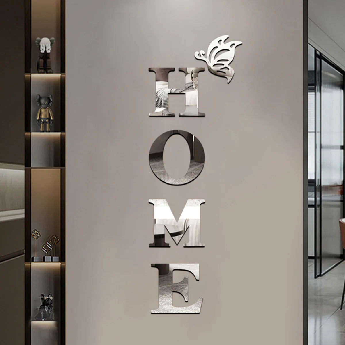 3D Mirror Home Logo Sticker