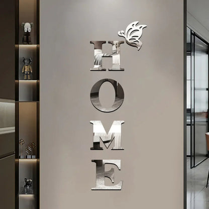 3D Mirror Home Logo Sticker