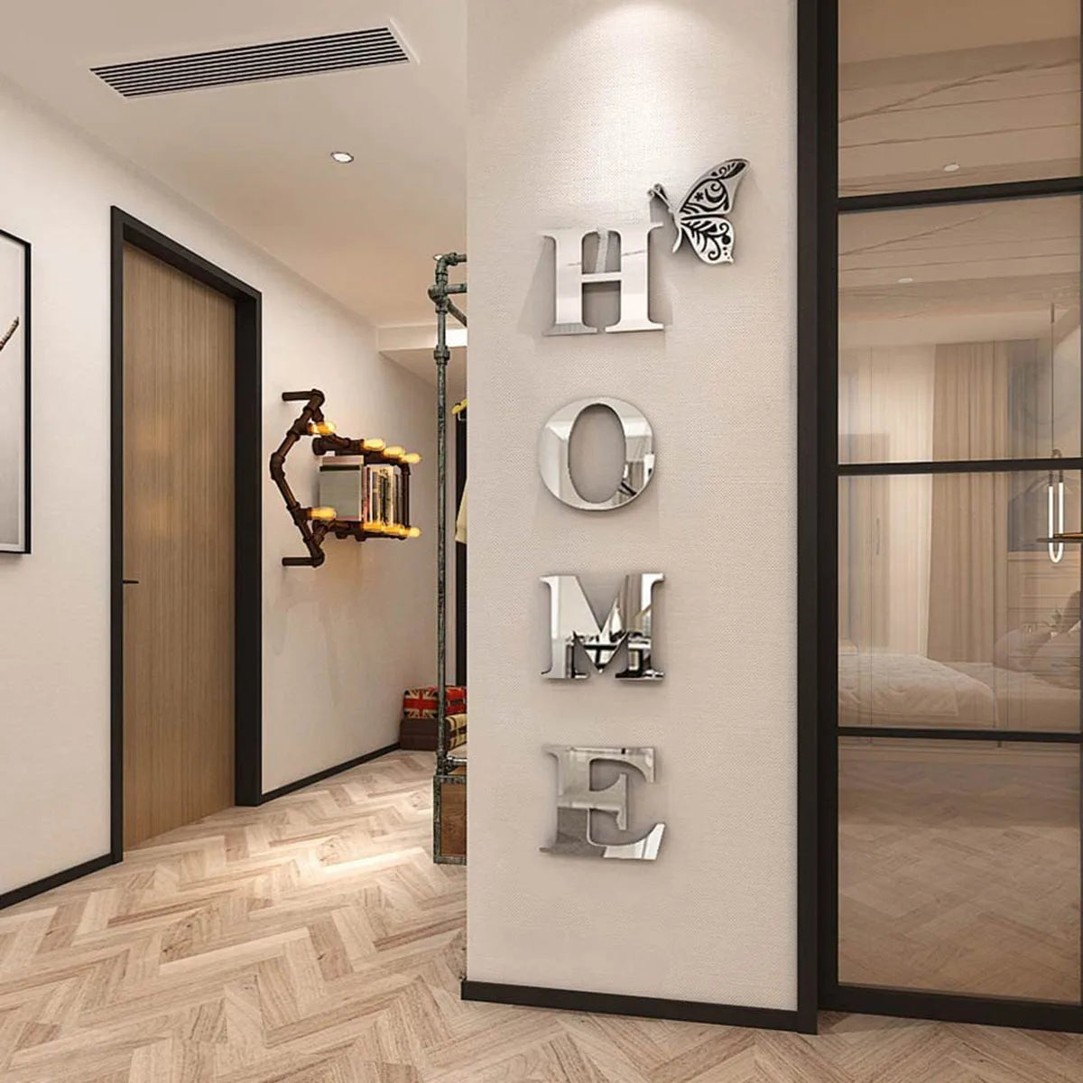 3D Mirror Home Logo Sticker