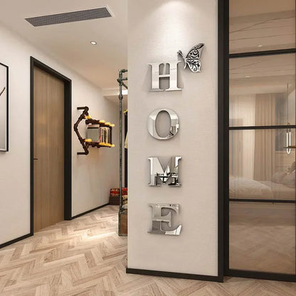 3D Mirror Home Logo Sticker