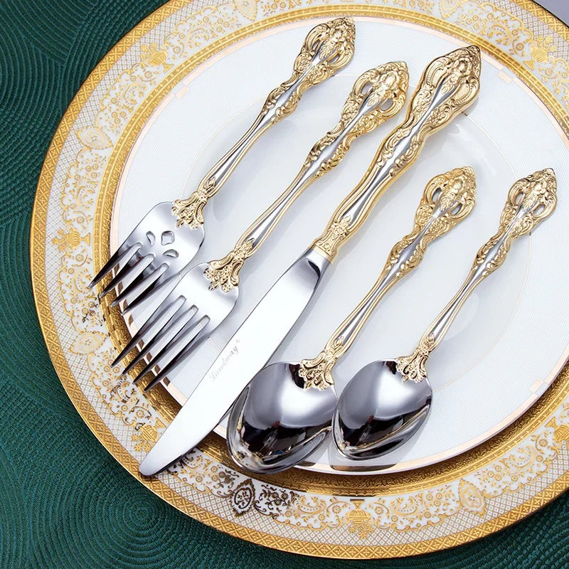 5-Piece Retro Stainless Cutlery Set