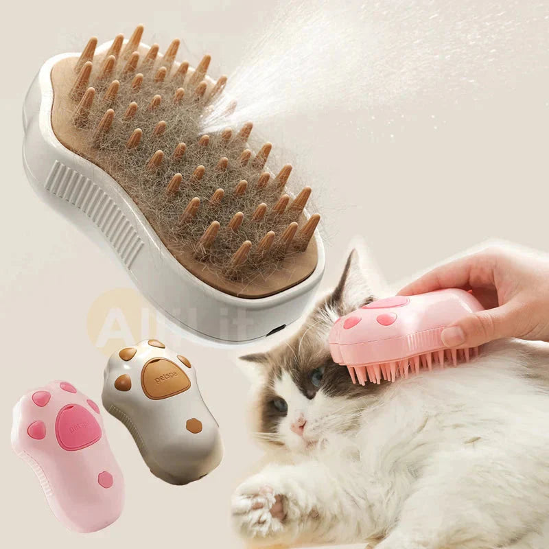 Electric Cat Steam Brush – 3-In-1 Pet GroomiElectric Cat Steam Brush – 3-In-1 Pet Grooming Comb with Water Spray for Cats and Dogs, USB Rechargeableng Comb with Water Spray