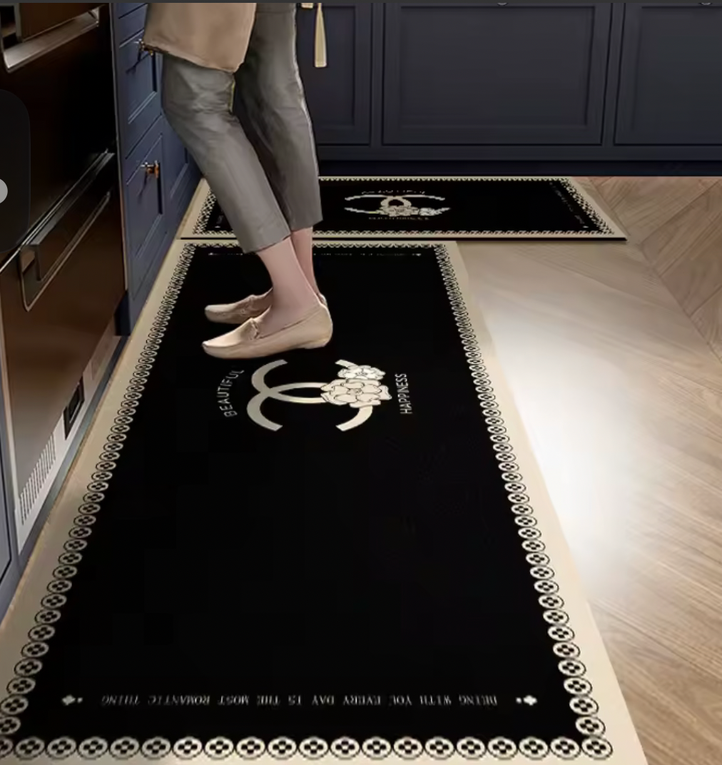 Cream Luxe Anti-Slip Kitchen Floor Mat Soft Absorbent Runner Rug (Multiple Sizes Available)