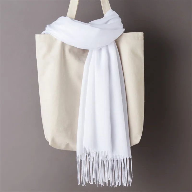 Designer Solid Color Women’s Cashmere Scarf – Autumn Winter Warm Shawl Wrap 2025