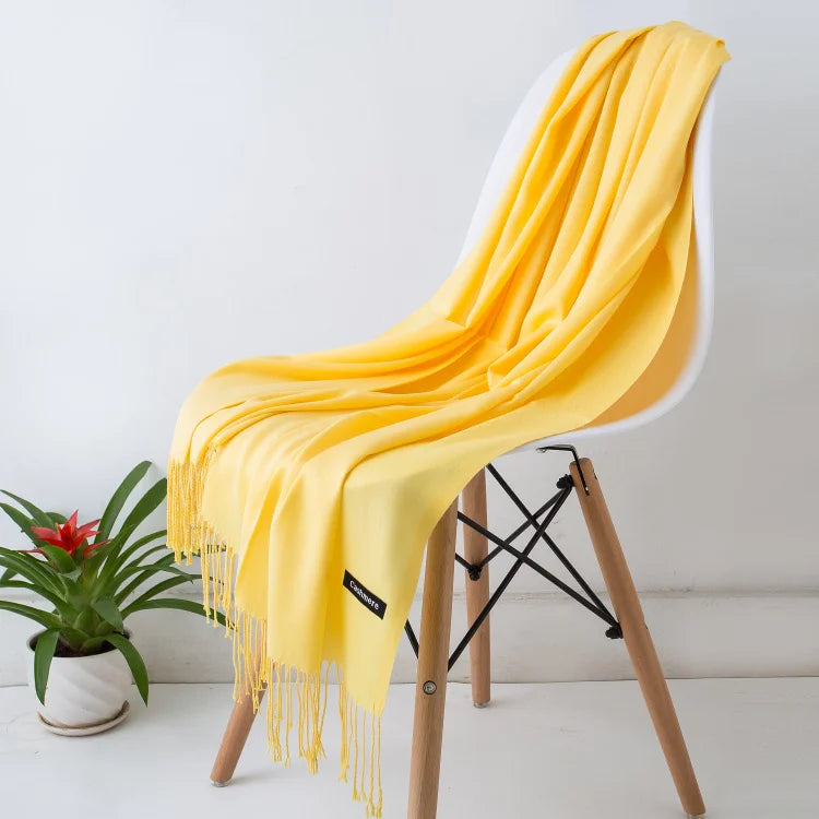 Designer Solid Color Women’s Cashmere Scarf – Autumn Winter Warm Shawl Wrap 2025