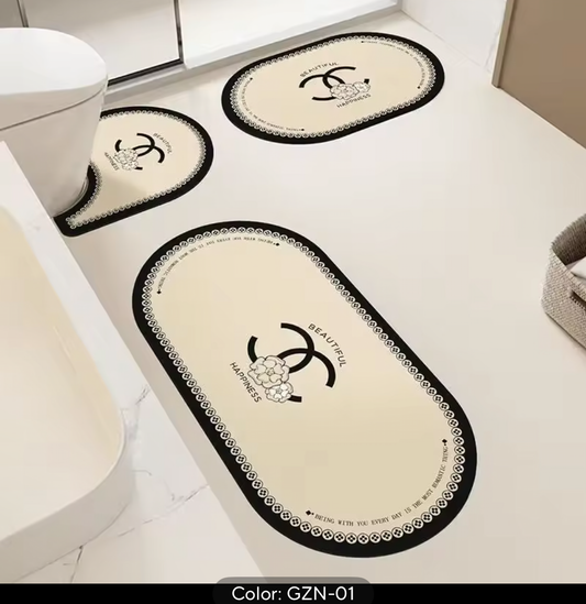 Luxe Diatomite 3-PC Bathroom Floor Mat Set Quick Dry & Non-Slip