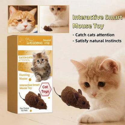 Interactive smart mouse toy for cats with sound chip, designed to catch cats' attention and satisfy natural instincts