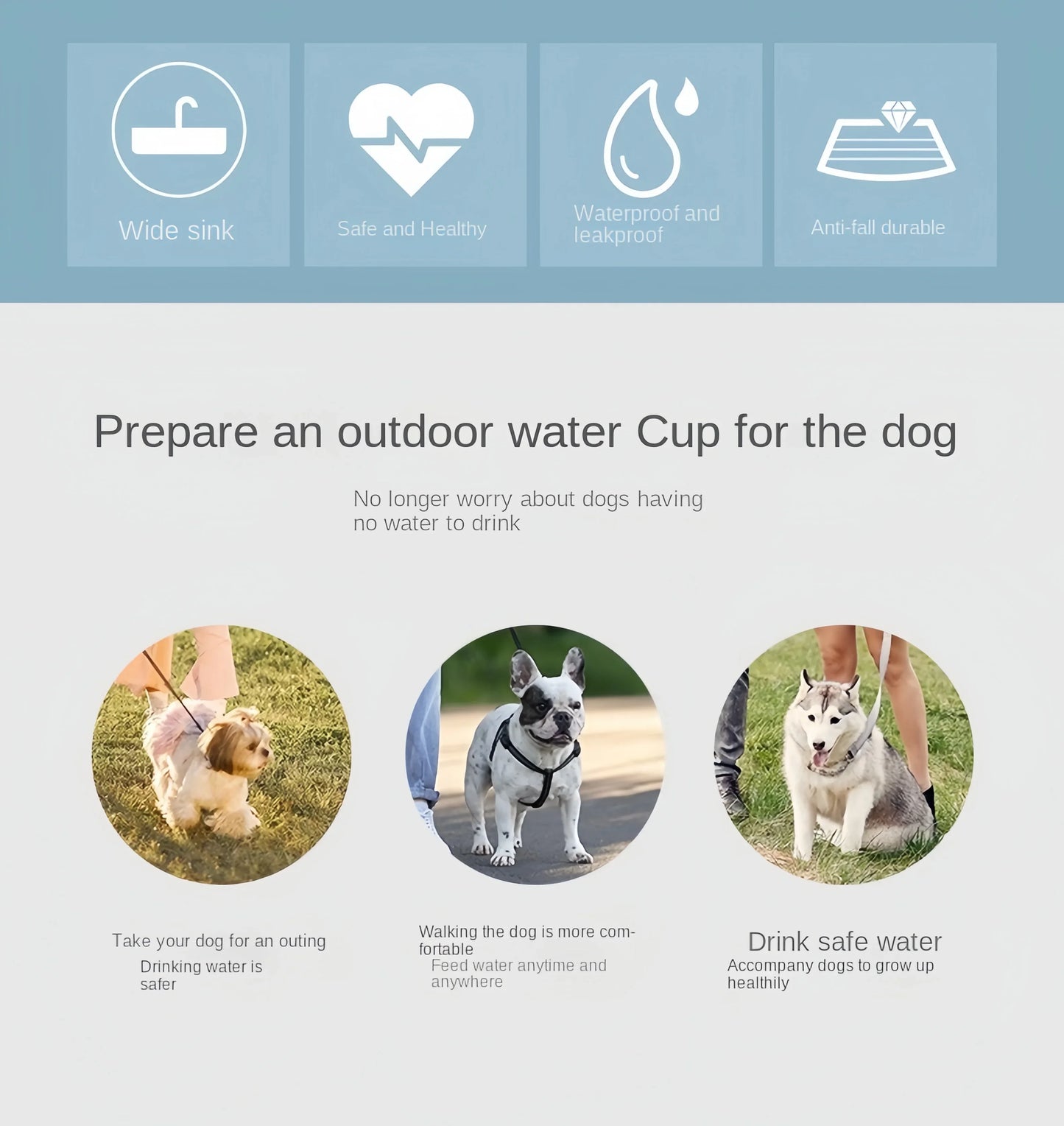Portable Dog Water Bottle with Food Storage