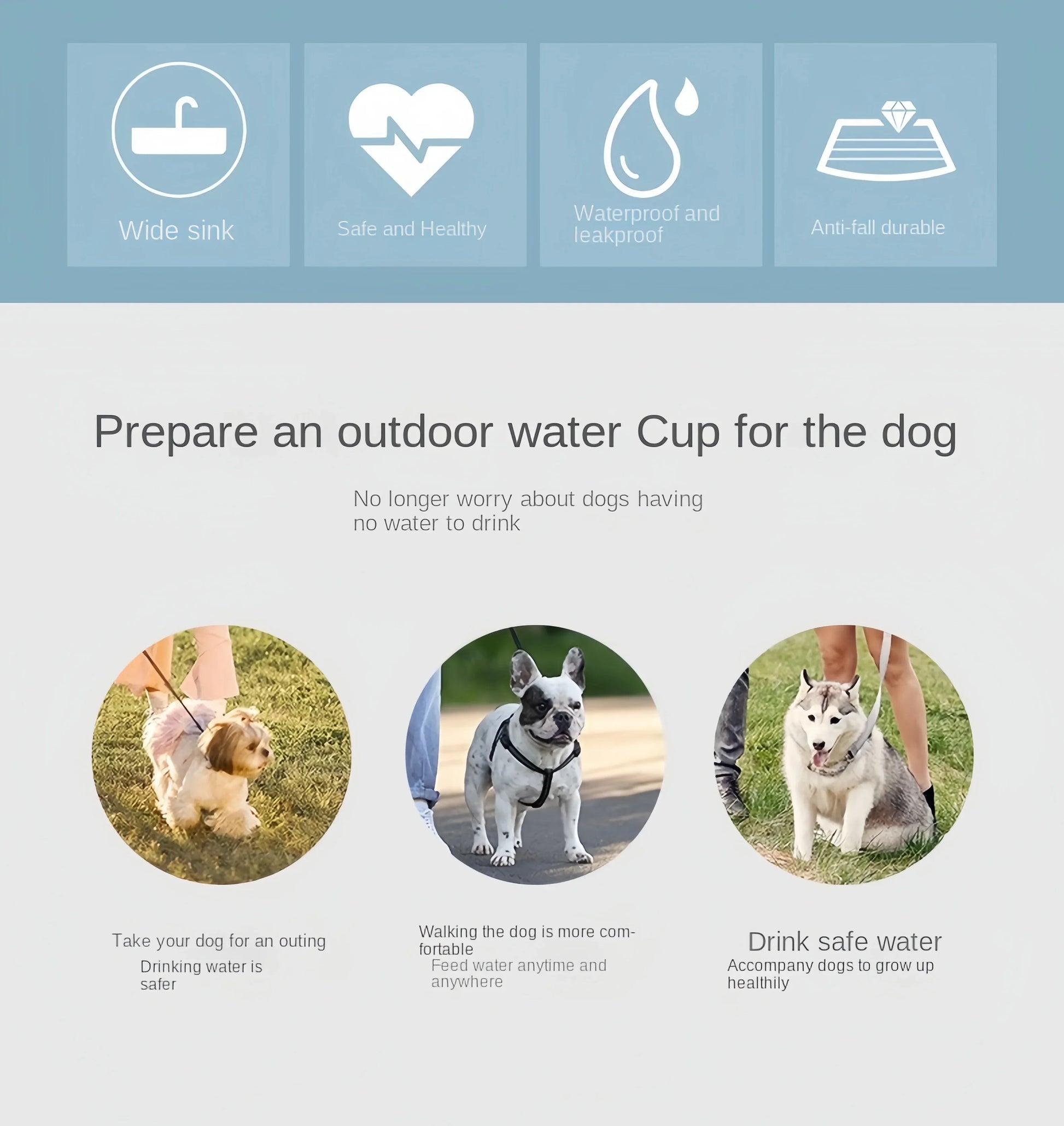 Portable Dog Water Bottle with Food Storage