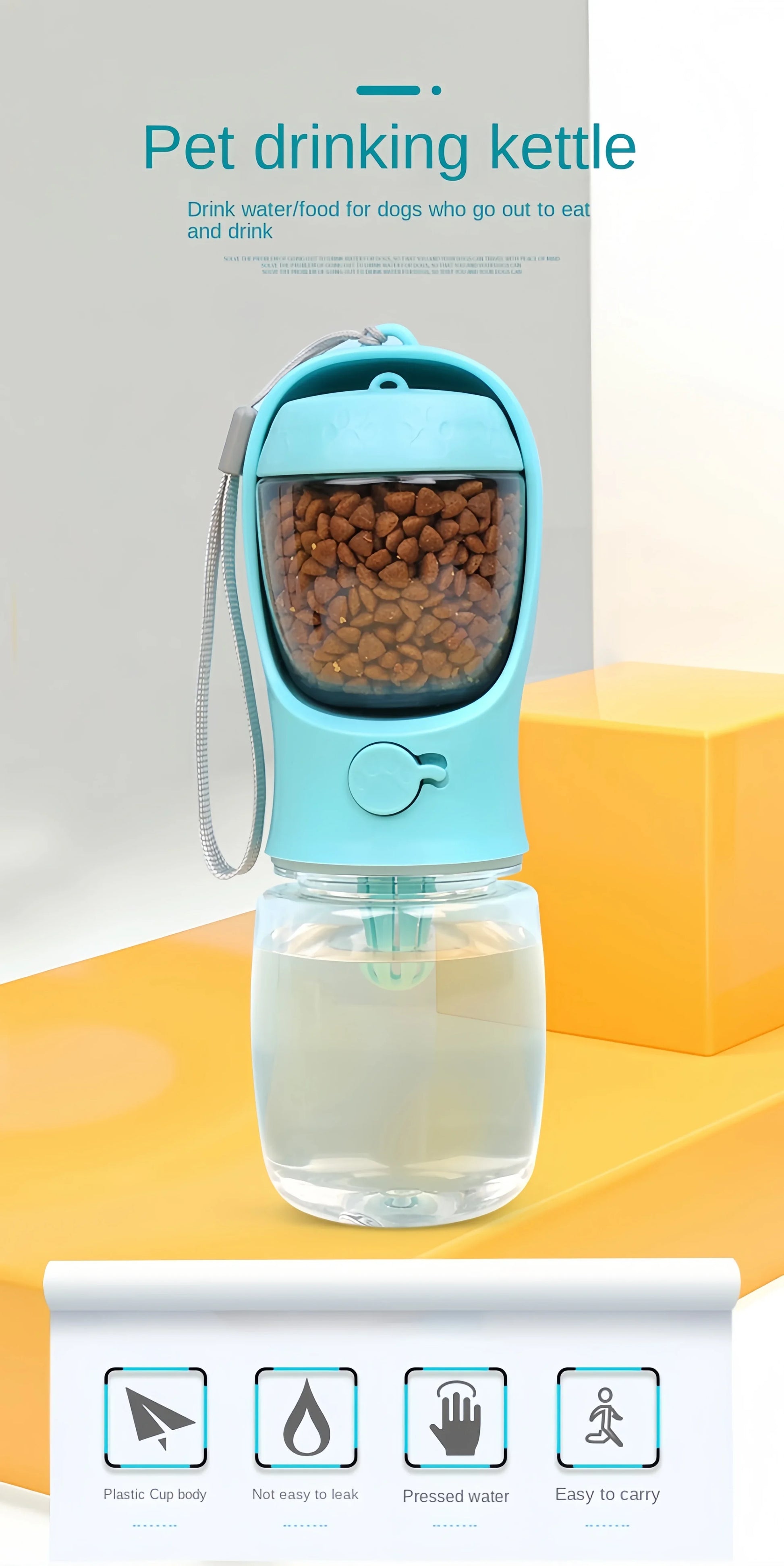 Portable Dog Water Bottle with Food Storage