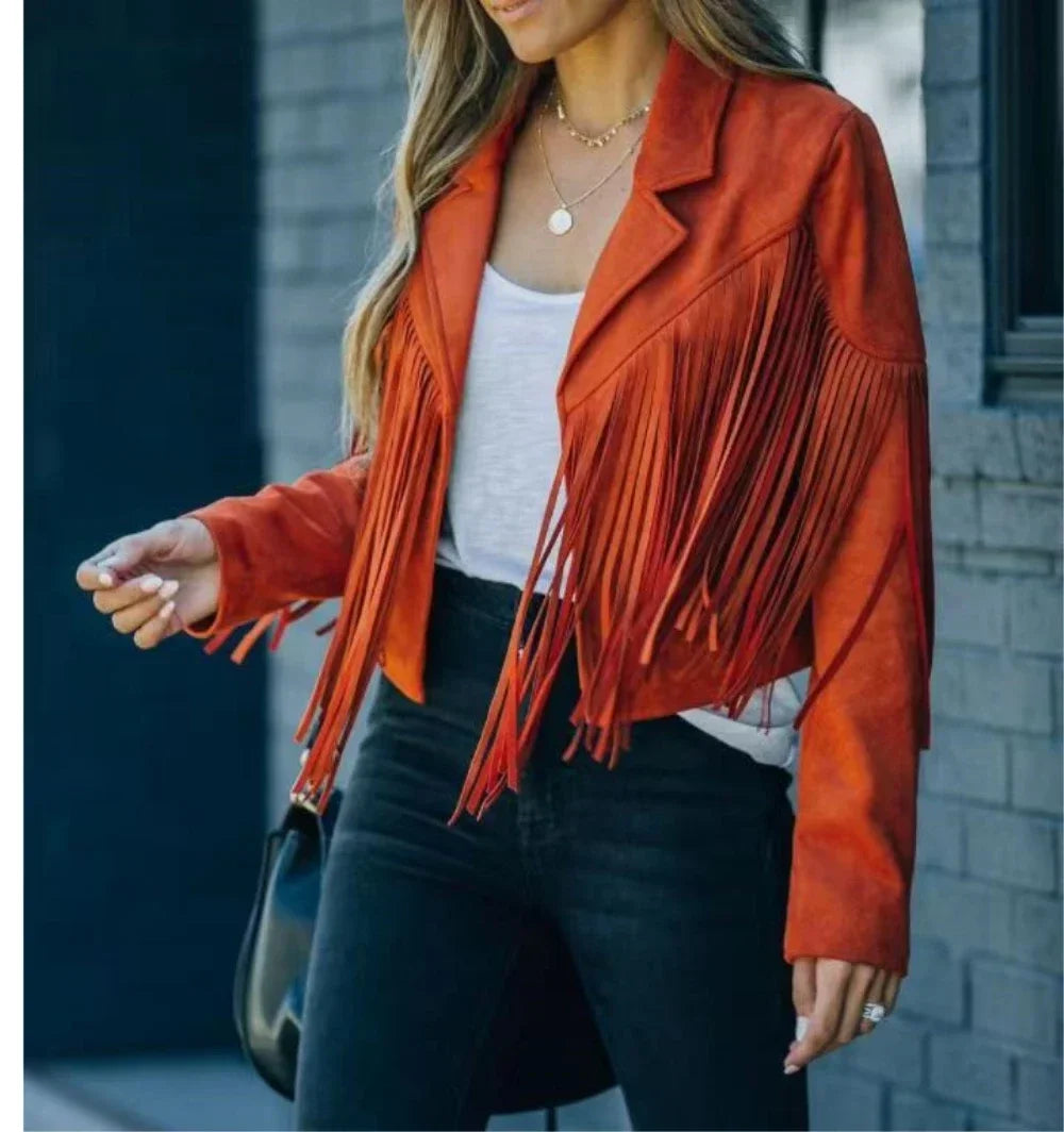 Women’s Vintage Faux Suede Tassel Jacket