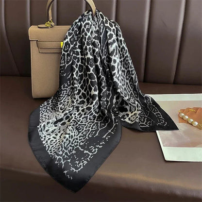 Luxury Print Satin Silk Square Scarf for Women Shawl Hijab Neckerchief Female Hair Ribbon Headband Fashion Wrap Bandana 2023 New l F.A Mirage