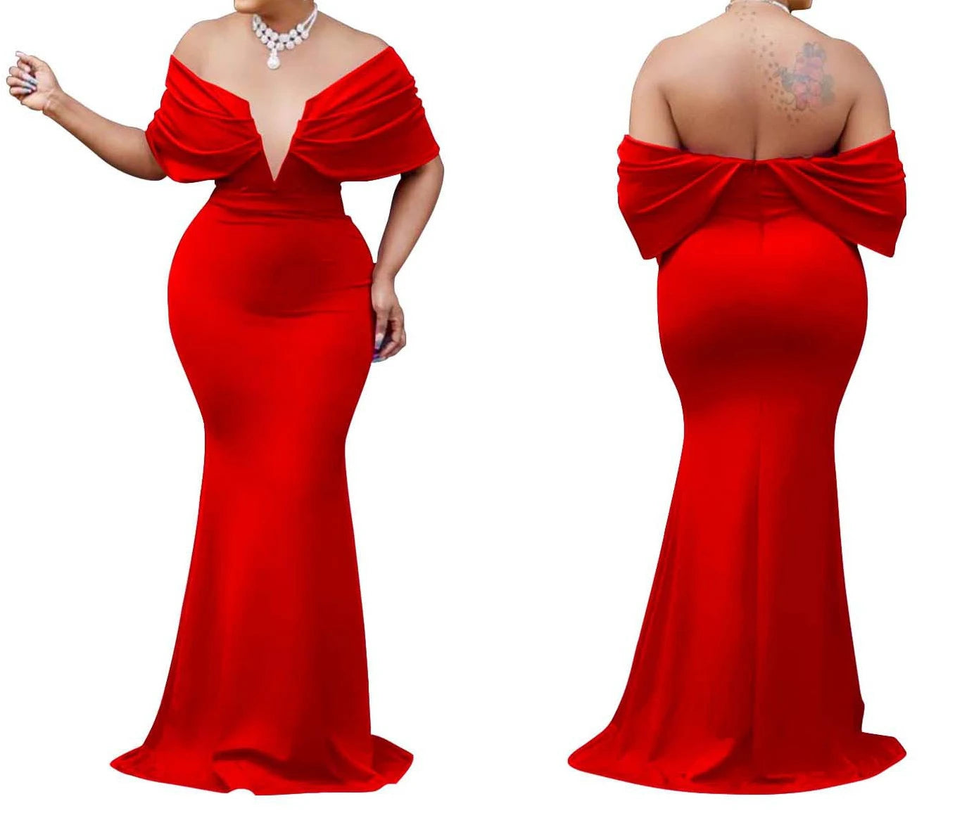 Women Sleeveless Bodycon V-neck Off The Shoulder Elegant Party Dresses