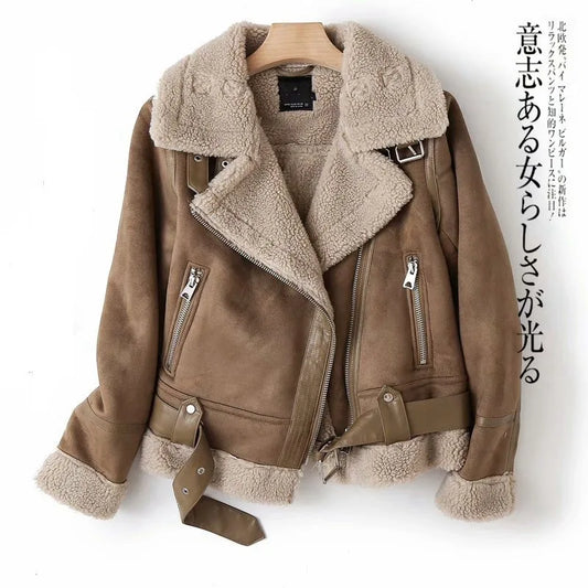 Autumn and Winter New Suede Surface Imitation Fur Integrated Warm Jacket