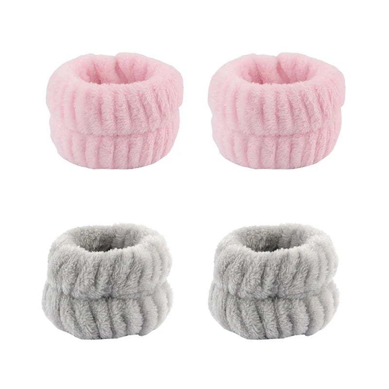 Women's Bow Headband & Wristband Set – Soft Elastic Towel Material for Face Washing, Makeup, Skincare, Yoga & Shower Use