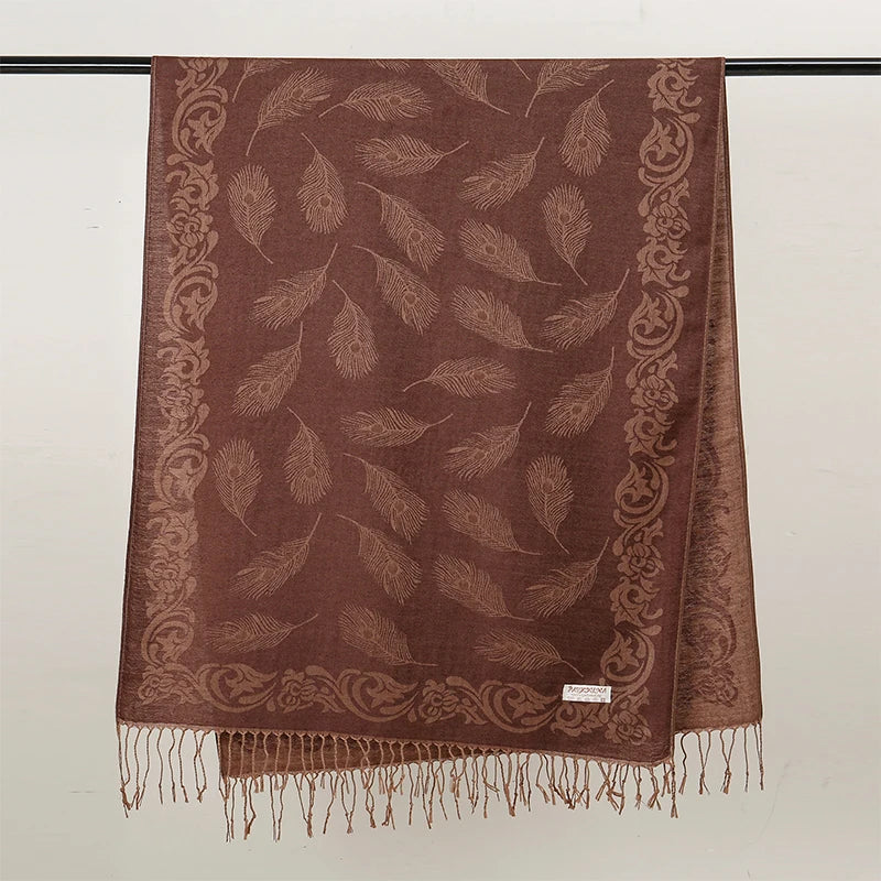 2025 Luxury Thick Cashmere Scarf for Women – Printed Pashmina Wrap, Travel Poncho & Warm Winter Shawl