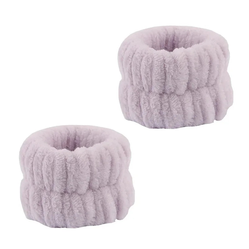 Women's Bow Headband & Wristband Set – Soft Elastic Towel Material for Face Washing, Makeup, Skincare, Yoga & Shower Use