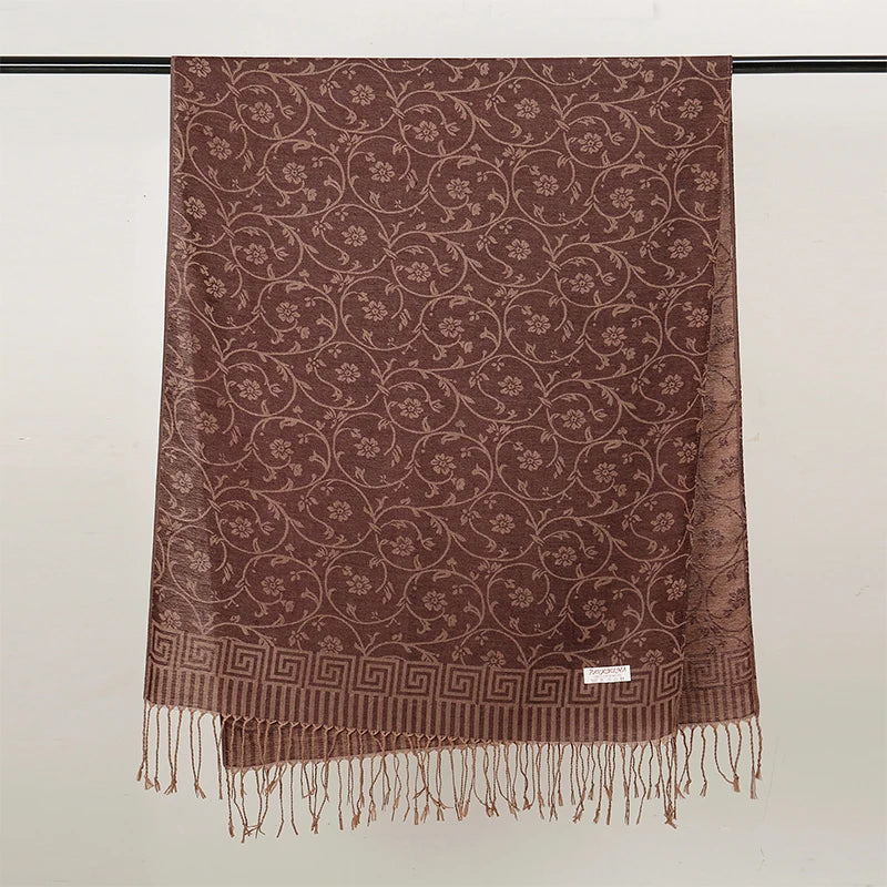 2025 Luxury Thick Cashmere Scarf for Women – Printed Pashmina Wrap, Travel Poncho & Warm Winter Shawl