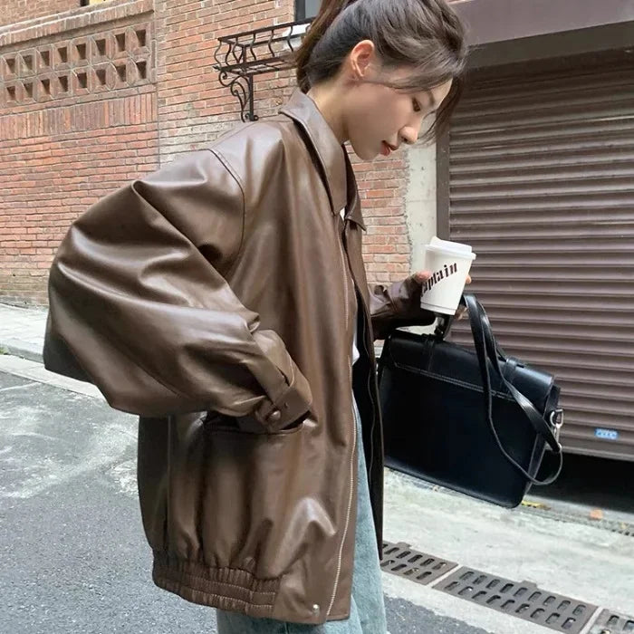 Brown American Vintage Motorcycle Jacket