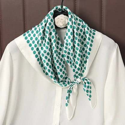 Luxury Print Satin Silk Square Scarf for Women Shawl Hijab Neckerchief Female Hair Ribbon Headband Fashion Wrap Bandana 2023 New l F.A Mirage