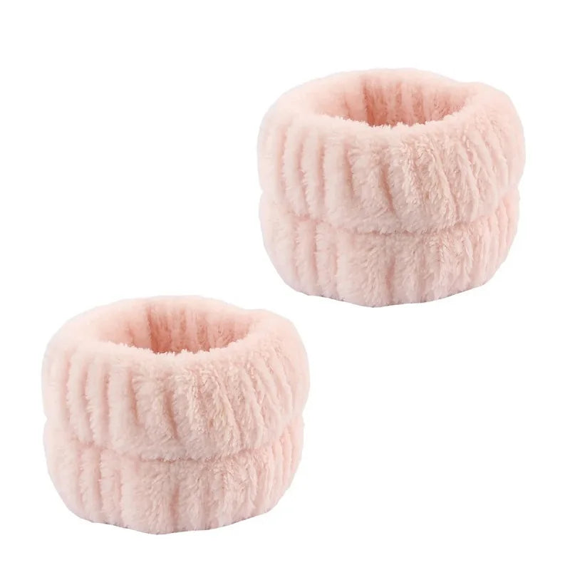 Women's Bow Headband & Wristband Set – Soft Elastic Towel Material for Face Washing, Makeup, Skincare, Yoga & Shower Use