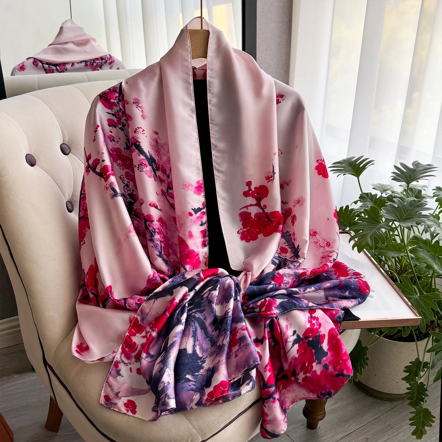 Latest Women Spring High Quality Soft Silk Scarf Women 
