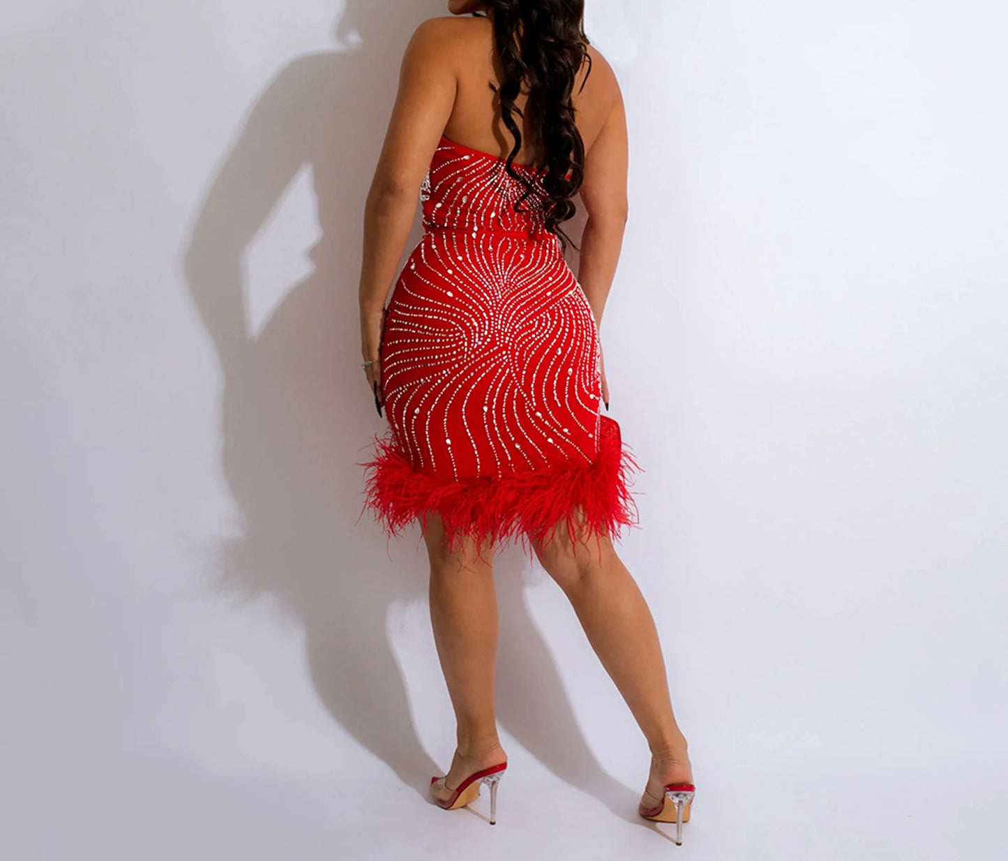 Sparkly Diamonds Elegant Dress Women For Wedding Party Cocktail Prom Dress