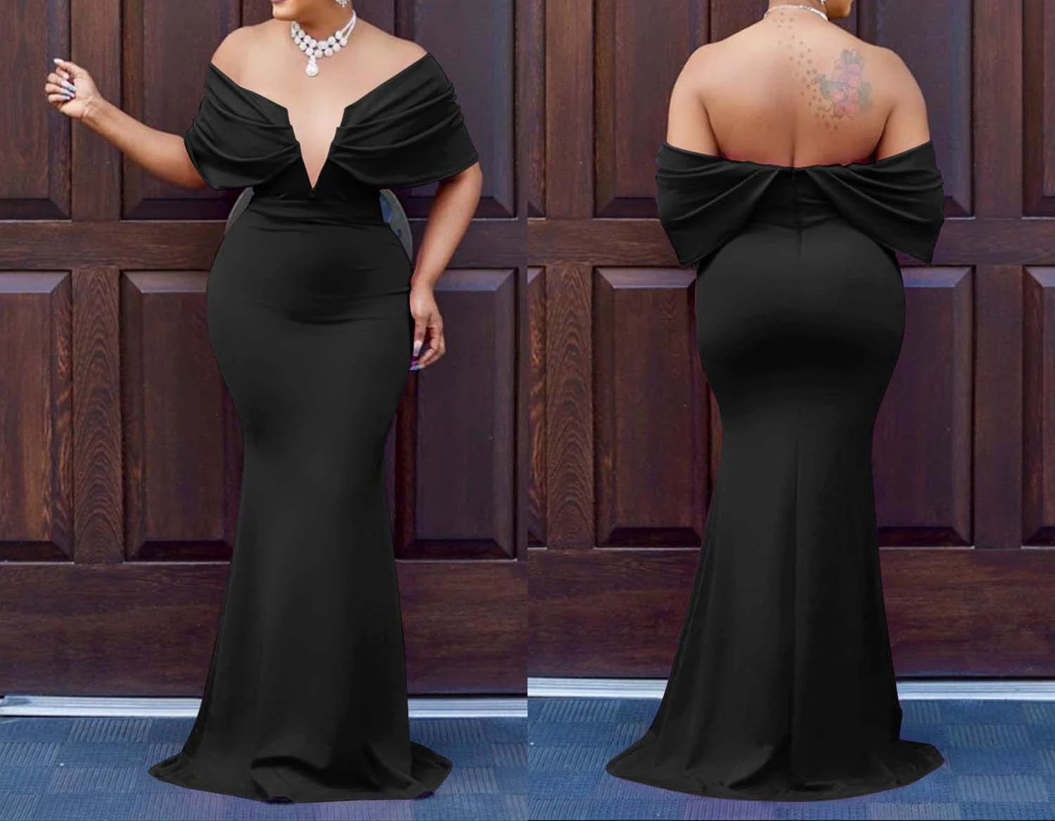 Women Sleeveless Bodycon V-neck Off The Shoulder Elegant Party Dresses