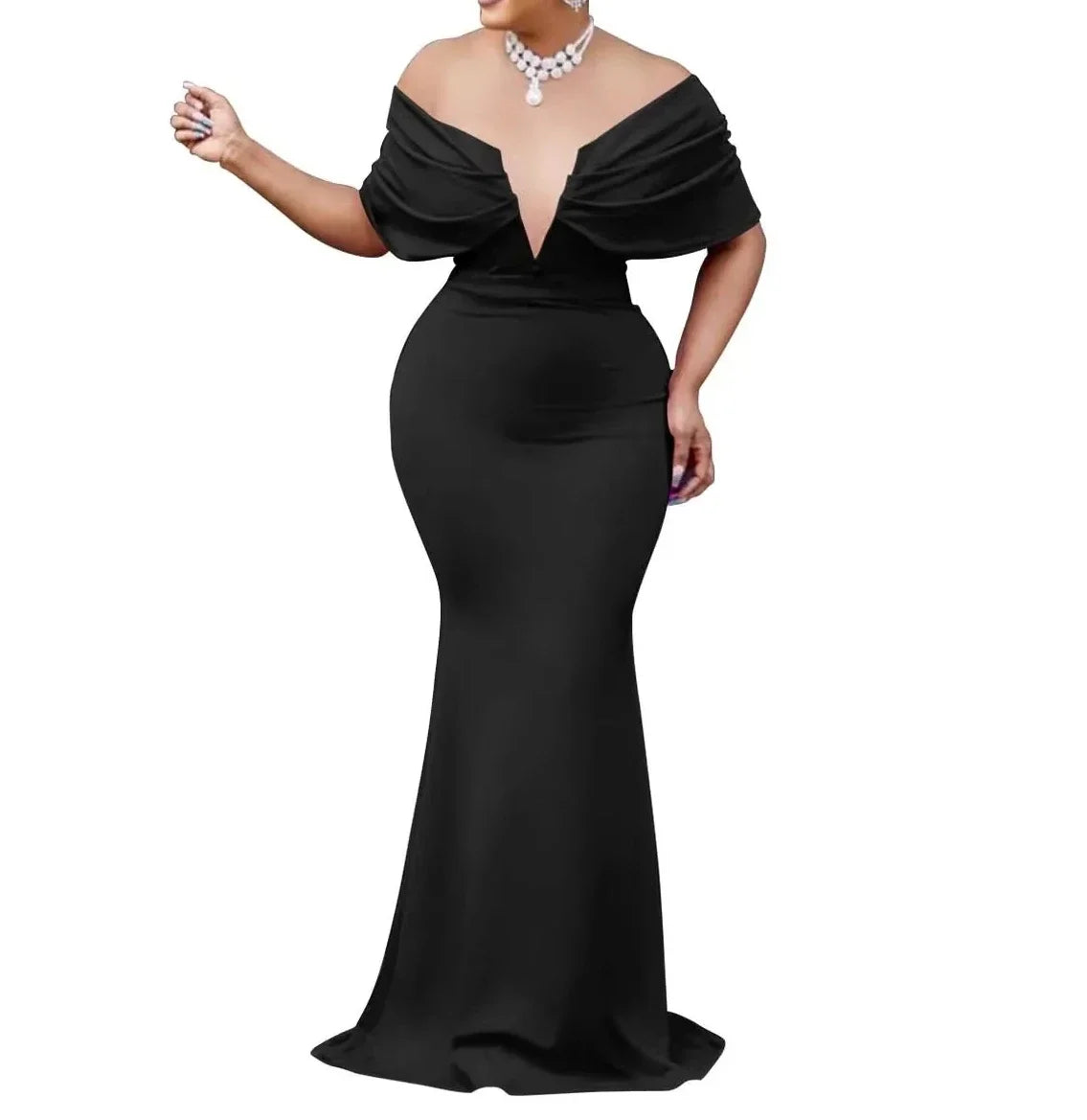 Women Sleeveless Bodycon V-neck Off The Shoulder Elegant Party Dresses