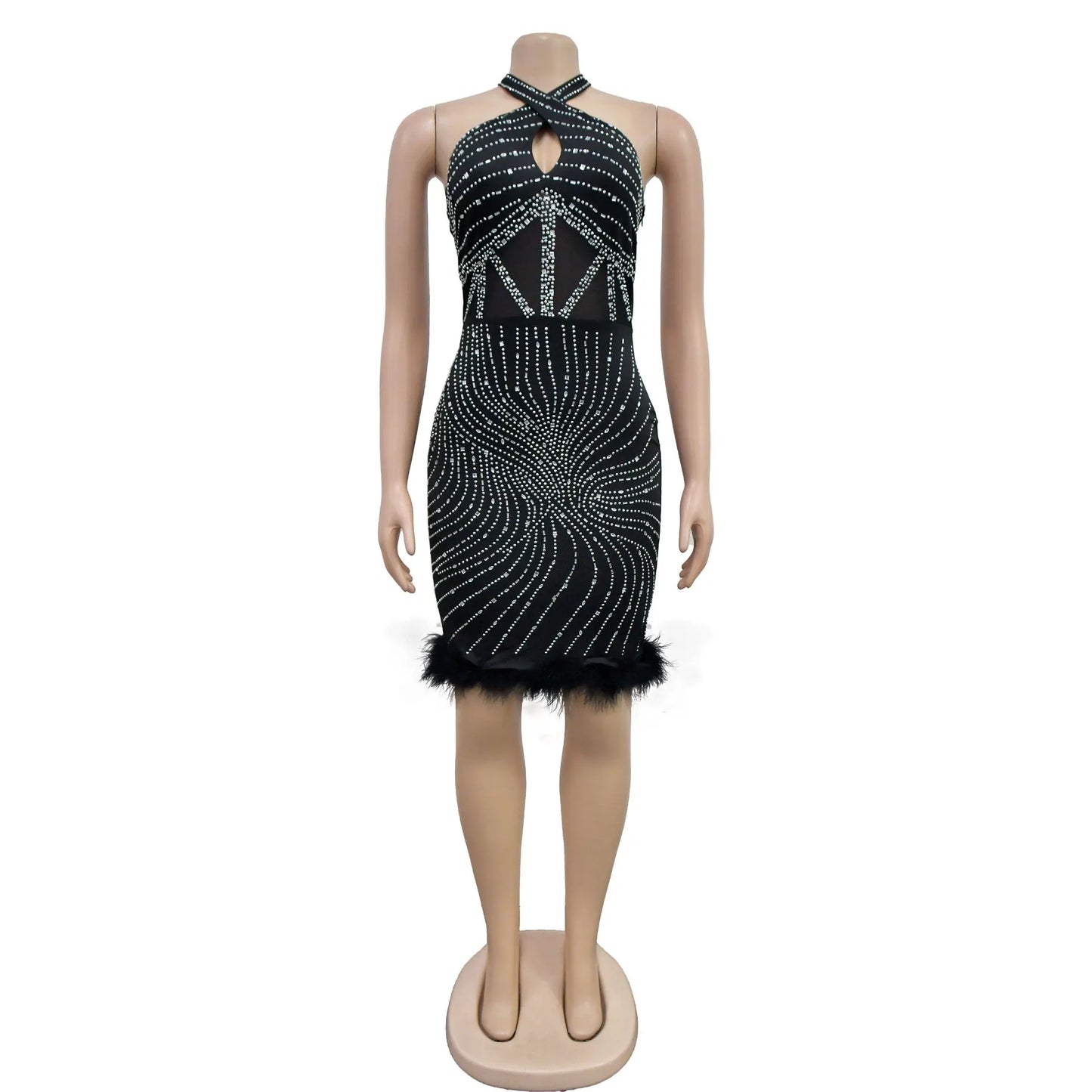 Sparkly Diamonds Elegant Dress Women For Wedding Party Cocktail Prom Dress
