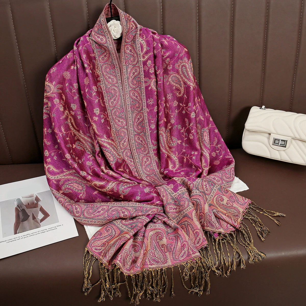 Tassel Blanket Design Thick Pashmina – New Winter Warm Shawl Wrap & Cashmere Scarf for Women 2025