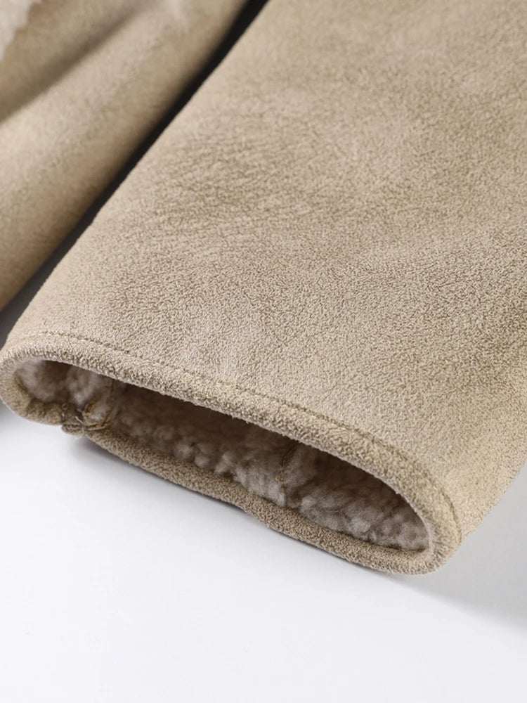 Double Sided Fur One Jacket Cotton Clothes Lamb Wool Coat Leather Jackets Women's Warm Loose Thick Lapel Fashion Casual Overcoat