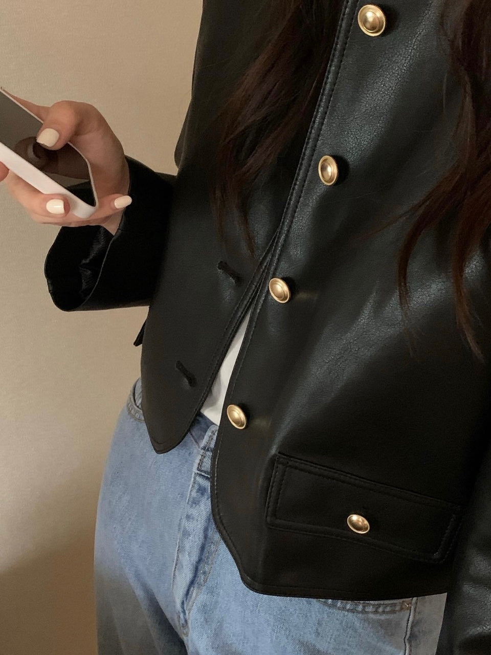 Black Vintage Leather Jacket