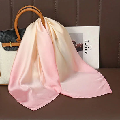 Luxury Print Satin Silk Square Scarf for Women Shawl Hijab Neckerchief Female Hair Ribbon Headband Fashion Wrap Bandana 2023 New l F.A Mirage