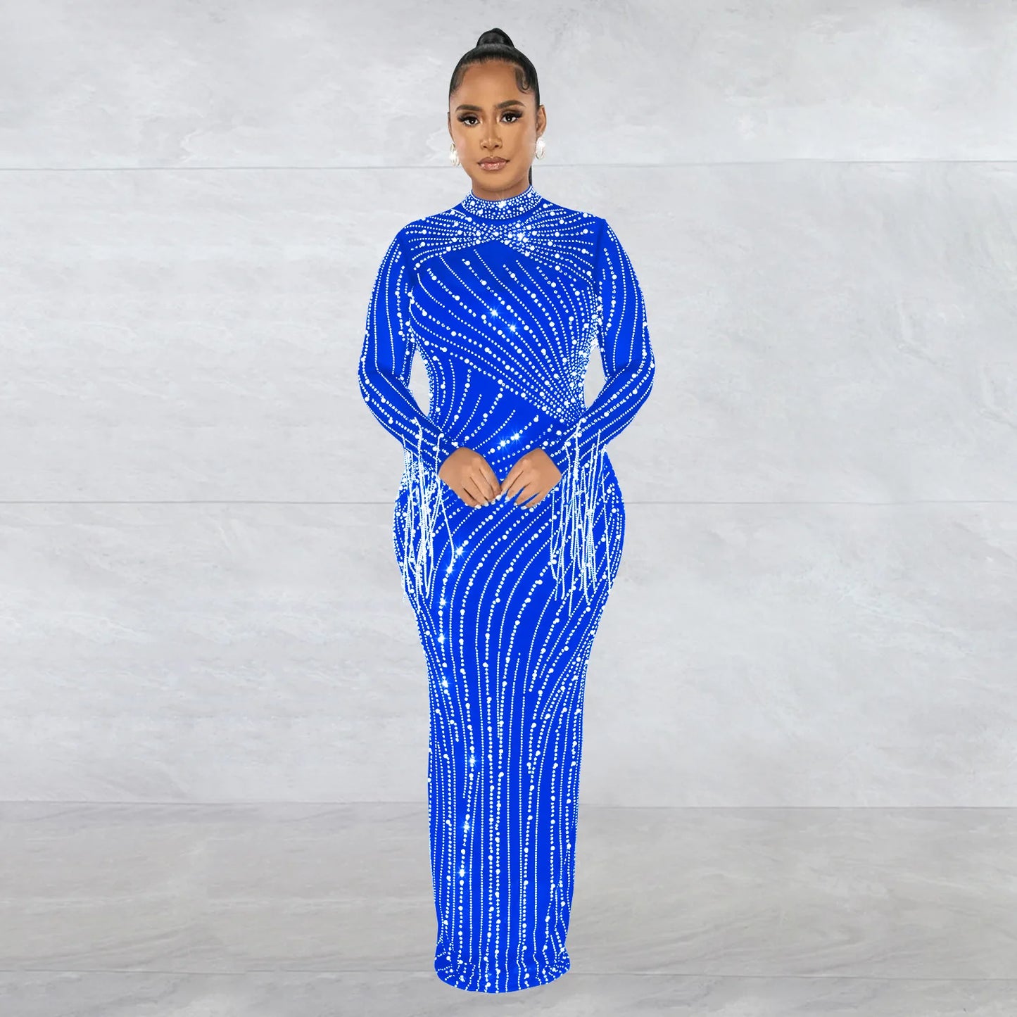Sparkly Rhinestone Transparent Long party dress